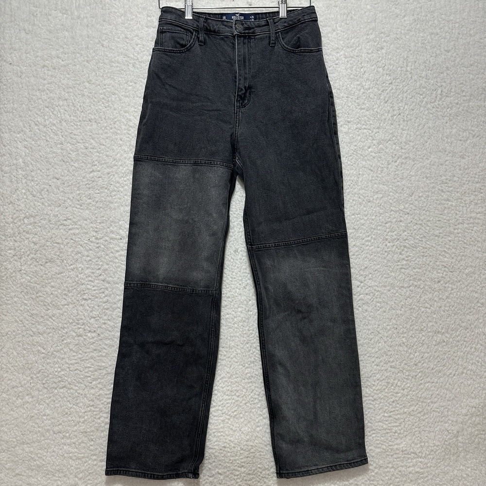 HOLLISTER Ultra High Rise Dad Jean Black Denim 3R Size‎ W26 Vintage Stretch